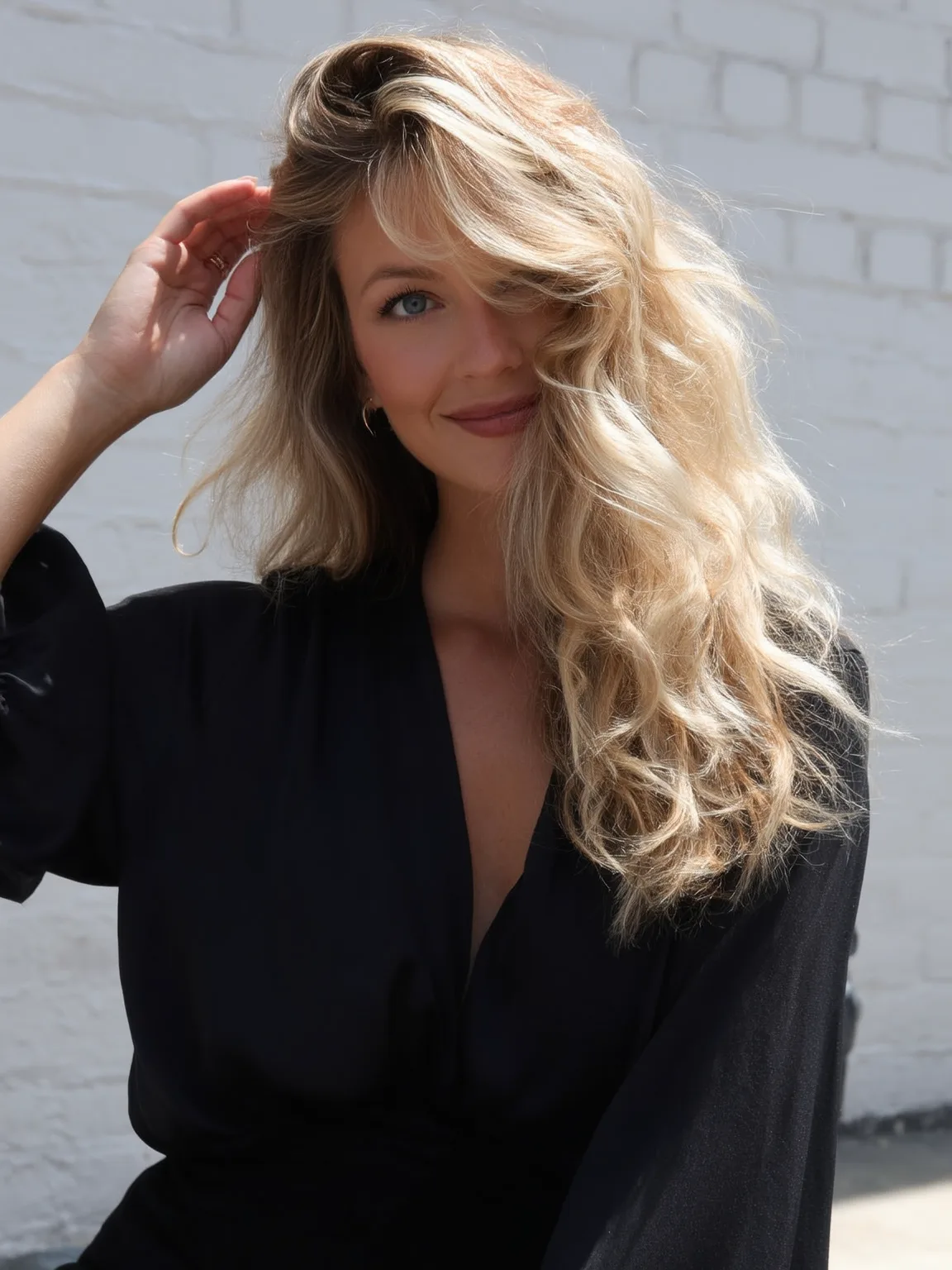 sandy blonde with subtle highlights long layers